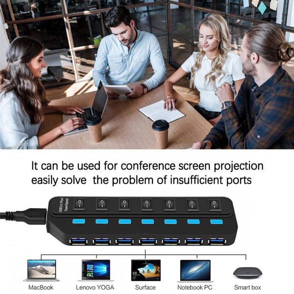 هاب USB 3.0 هفت پورت فرانت مدل FN-U3H701S