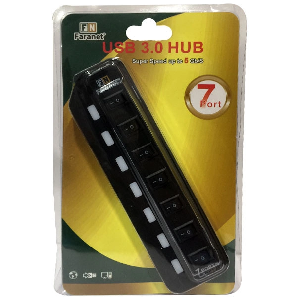 هاب USB 3.0 هفت پورت فرانت مدل FN-U3H701S