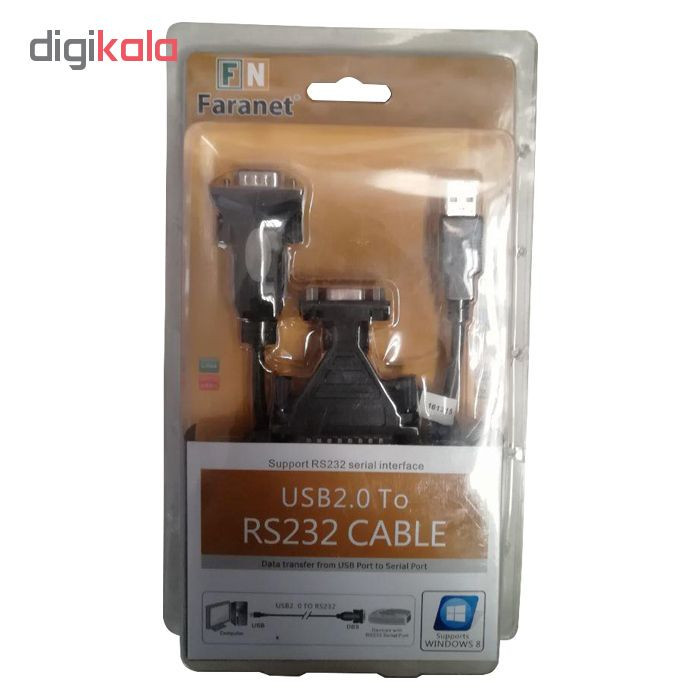 کابل تبدیل USB به RS232 فرانت کد u2rs232 طول 1.8 متر به همراه مبدل 9 پین به 25 پین