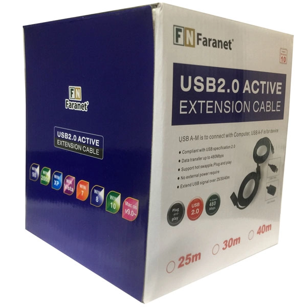 کابل افزایش طول USB 2.0 فرانت مدل FN-U2CF300 طول 30 متر