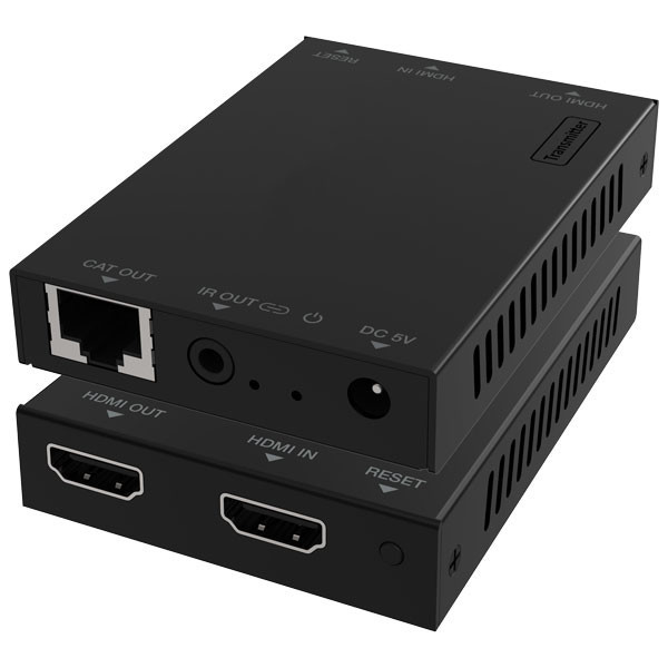 نمای پورت های ورودی HDMI، خروجی محلی HDMI و پورت RJ45 روی فرستنده اکسترندر HDMI مدل FN-E512