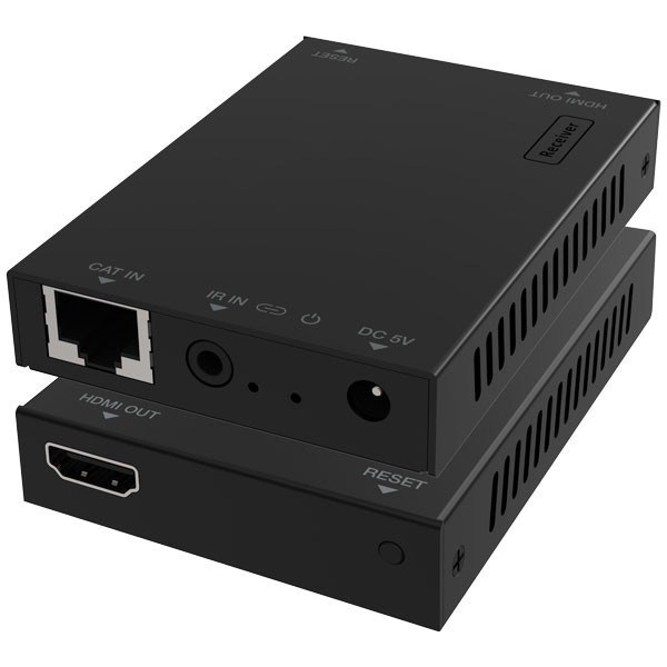 نمای پورت RJ45 و خروجی HDMI روی گیرنده توسعه دهنده تصویر فرانت مدل FN-E512