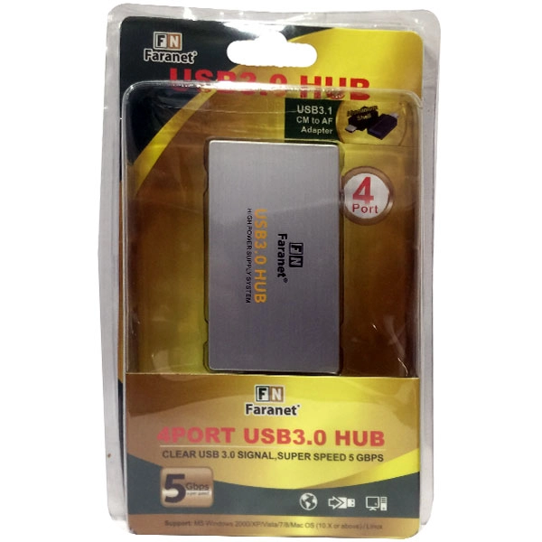 هاب USB 3.0 چهار پورت فرانت مدل FN-U3H402