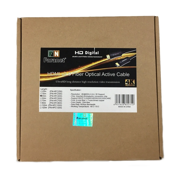 کابل HDMI فرانت مدل فیبر نوری کد FN-HFC400 طول 40 متر