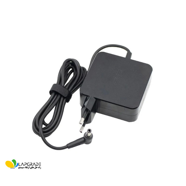 نمای ورودی برق دو شاخه استاندارد شارژر لپ تاپ ایسوس مدل ADP-65DWA – کابل برق ورودی آداپتور قابل جدا شدن