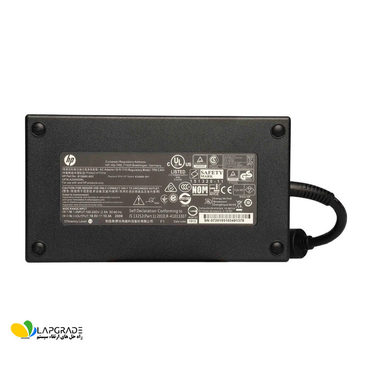 شارژر لپ تاپ اچ پی 19.5 ولت 10.3 آمپر مدل TPN-CA03