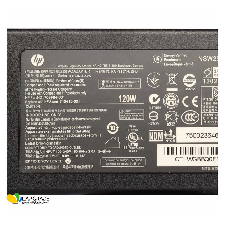 شارژر لپ تاپ اچ پی 19.5 ولت 6.15 آمپر مدل PA-1121-62HJ