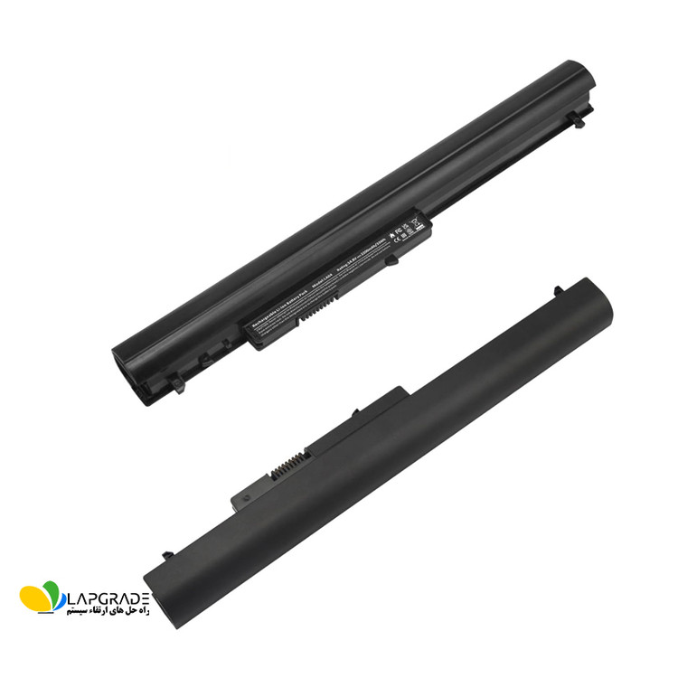 باتری HP LA04 چهارسلولی 2600mAh – نمایش دو زاویه (رویه و زیره) برای بررسی شکل و ابعاد