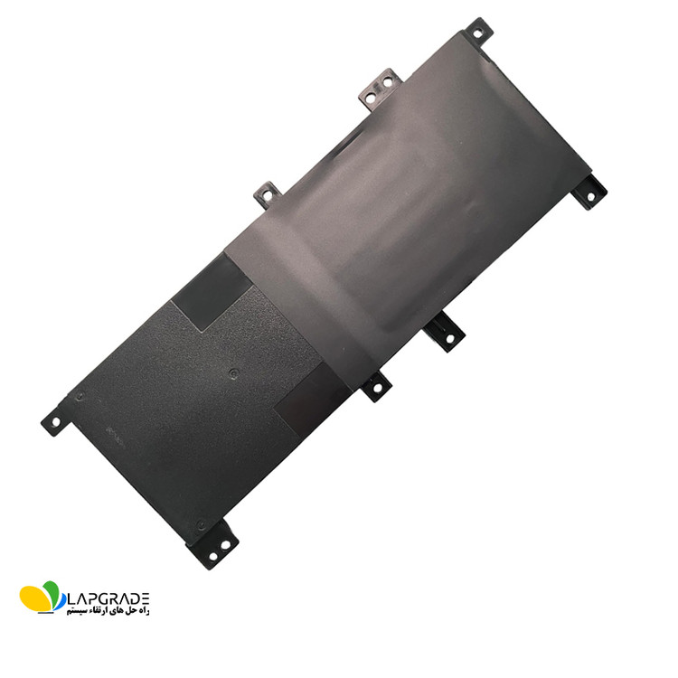 باتری لپتاپ ایسوس 2 سلولی لیتیوم پلیمر مدل C21N1401 با ظرفیت 4900 میلی آمپر ساعت و ولتاژ 7.6 ولت - نمای جلو مناسب برای لپ تاپ های باریک ASUS سری X455 و X455LA