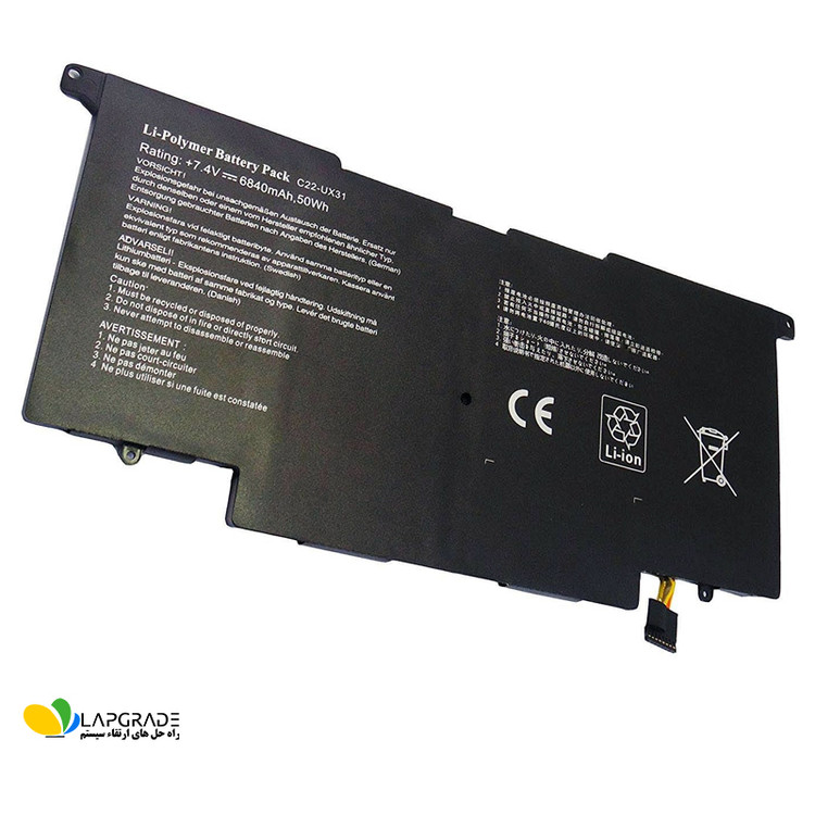 باتری لپتاپ ایسوس 4 سلولی مدل C22-UX31 مناسب برای لپتاپ ASUS ZENBOOK UX31