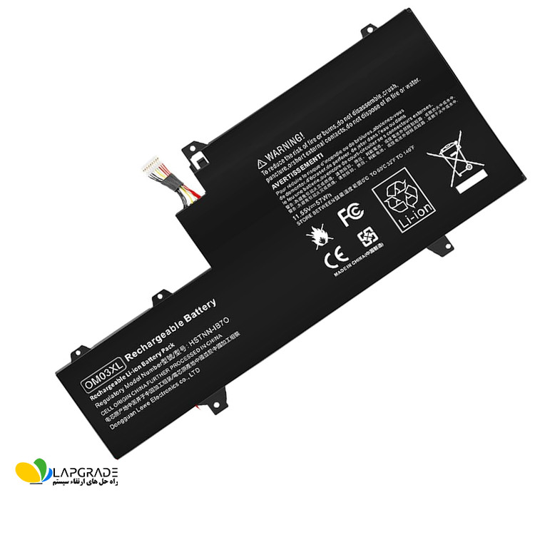 باتری لپ تاپ اچ پی 3 سلولی مدل OM03XL مناسب برای لپ تاپ EliteBook X360 1030 G2