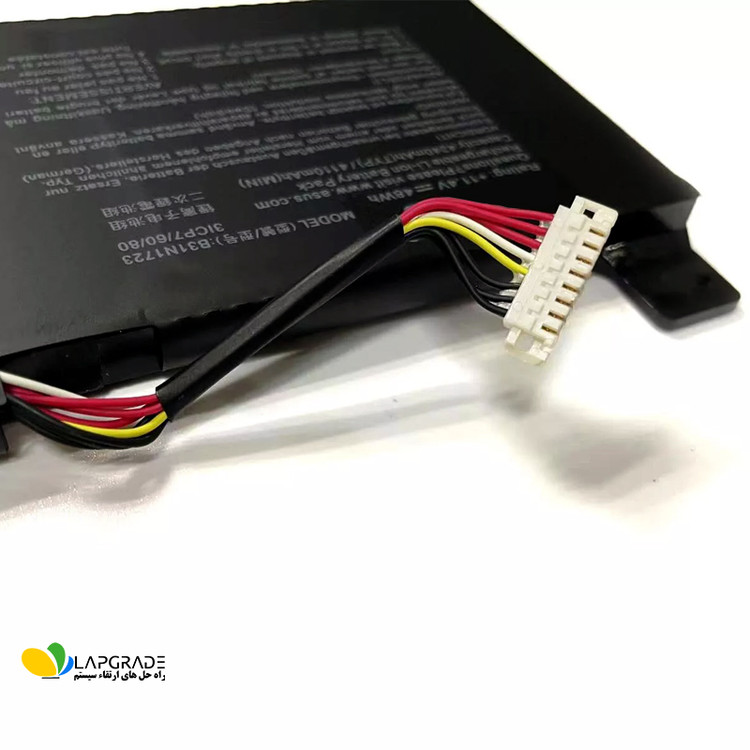 نمای کانکتور باتری لپتاپ ایسوس مدل B31N1723 برای اتصال مستقیم به مادربرد لپ تاپ های VivoBook FX570 - نصب داخلی با کابل و کانکتور مخصوص