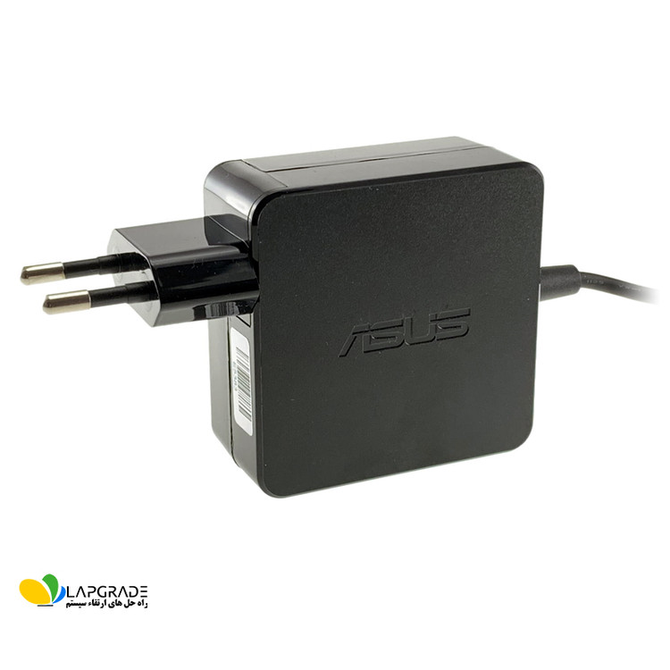 نمای ورودی برق دو شاخه استاندارد شارژر لپ تاپ ایسوس مدل ADP-45BW A – کابل برق ورودی آداپتور قابل جدا شدن