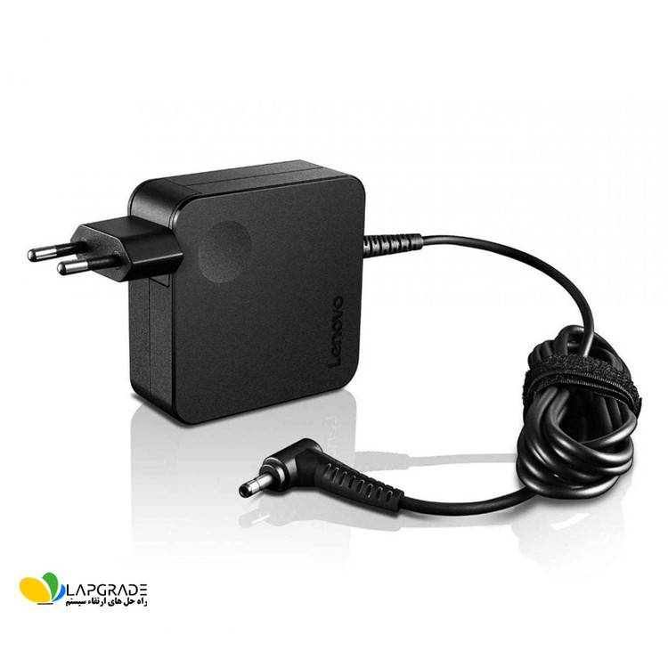 نمای ورودی برق دو شاخه استاندارد شارژر لپ تاپ لنوو مدل PA-1450-55LL – کابل برق ورودی آداپتور قابل جدا شدن