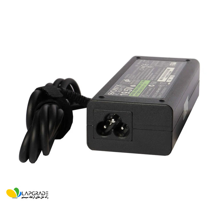 نمای ورودی برق دو شاخه استاندارد شارژر لپ تاپ سونی مدل VGP-AC19V10 – کابل برق ورودی آداپتور قابل جدا شدن
