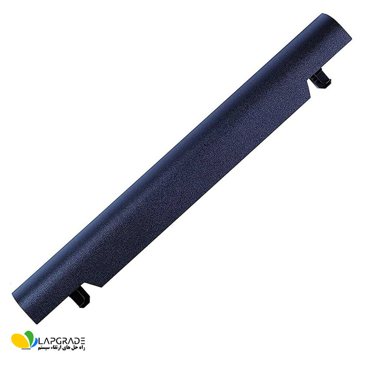 نحوه نصب خارجی باتری لپتاپ ایسوس مدل A41N1424 روی لپتاپ ASUS ROG GL552VW - قرارگیری در محفظه زیر لپ تاپ و قفل شدن با اهرم کشویی