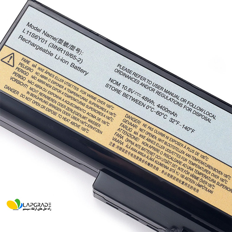 باتری لپتاپ لنوو 6 سلولی مدل L11M6Y01 مناسب برای لپتاپ Lenovo G500 G510 G580 G480 Y480 Y580 P580