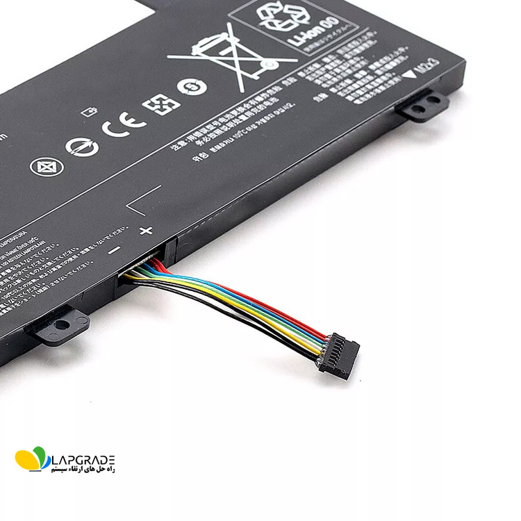 نمای نزدیک کانکتور و بدنه باتری لنوو L15L2PB4 مخصوص سری IdeaPad 310 Touch