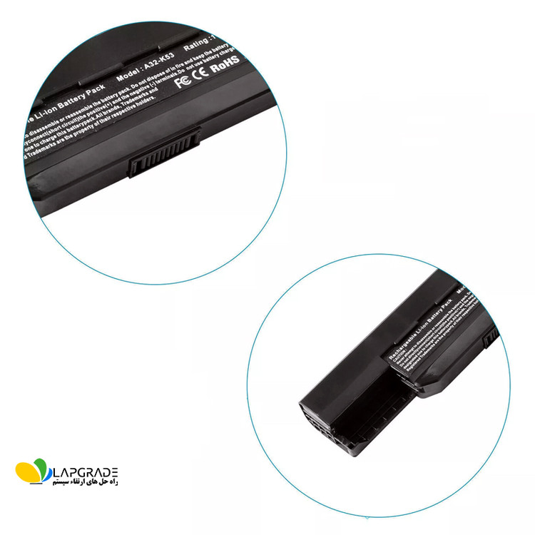 باتری لپتاپ ایسوس 6 سلولی مدل A32-K53 مناسب برای لپتاپ Asus A53 A45 A43 K43 K53 K54 A54 X43 X44 X53