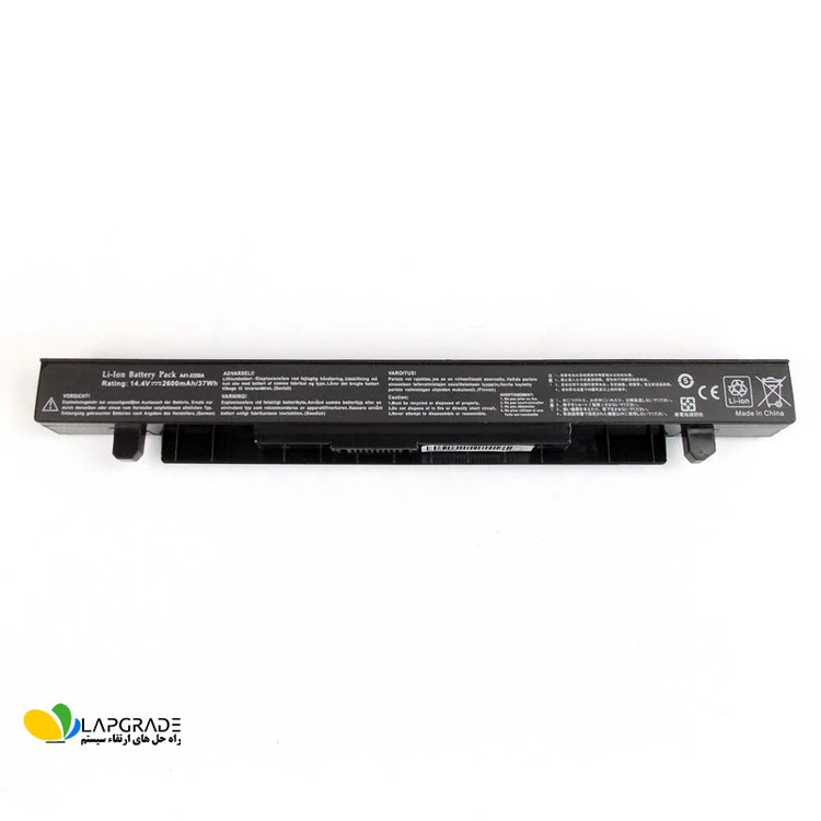 برچسب مشخصات فنی و پارت نامبر A41-X550A روی باتری لپتاپ ایسوس 4 سلول 2600mAh سازگار با مدل های ASUS X550C، X550LA، F550C، K550V و R510V