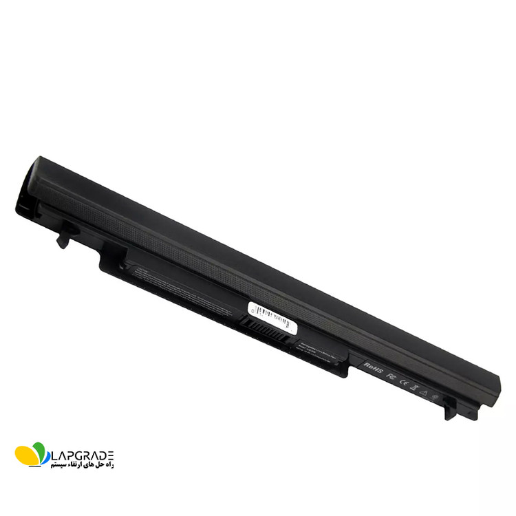 برچسب مشخصات فنی و پارت نامبر A41-K56 روی باتری لپتاپ ایسوس 4 سلول 2600mAh با ولتاژ 14.4 ولت - سازگار با K56CM، S550CA، R550C و پارتنامبر های A31-K56 و A32-K56