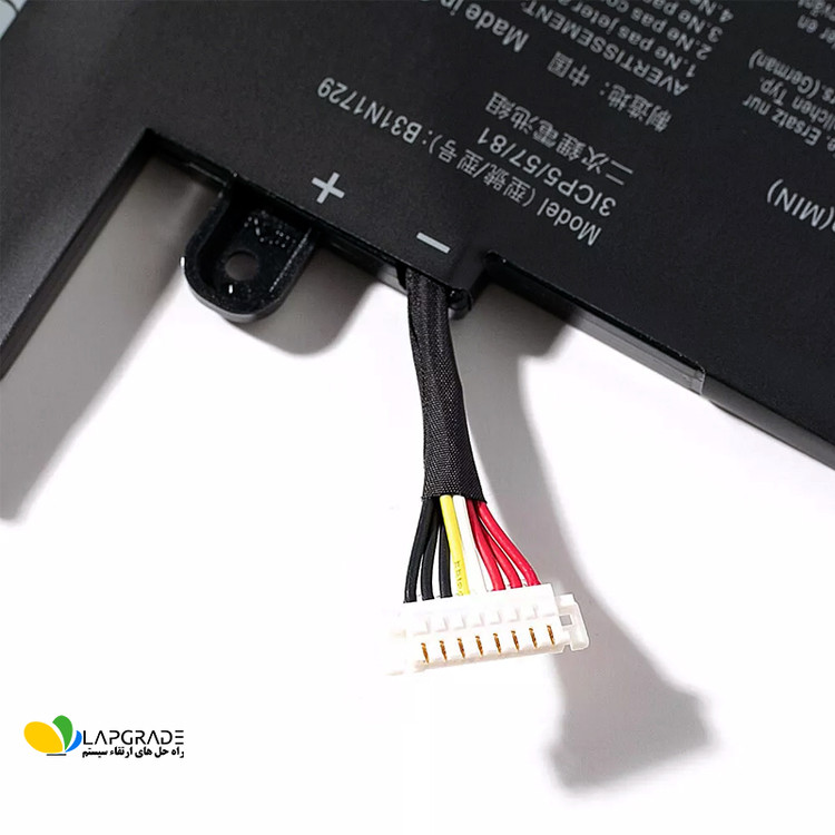 نمای کانکتور باتری لپتاپ ایسوس مدل B31N1729 برای اتصال مستقیم به مادربرد لپ تاپ های VivoBook S530 - نصب داخلی بدون لحیم کاری با کابل و کانکتور مخصوص