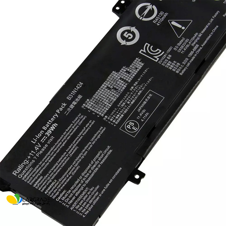 باتری لپتاپ ایسوس 3 سلولی مدل B31N1424 مناسب برای لپتاپ ASUS U4000 K401 V405 A400 A401