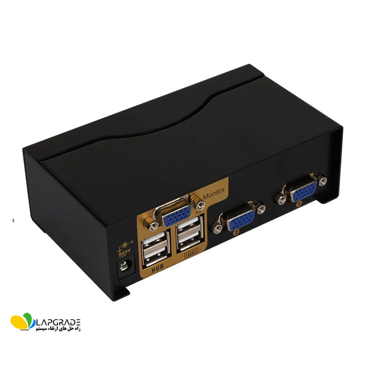 نمای پورت های ورودی VGA و USB و پورت خروجی KVM سوئیچ 2 پورت مدل FN-K2US