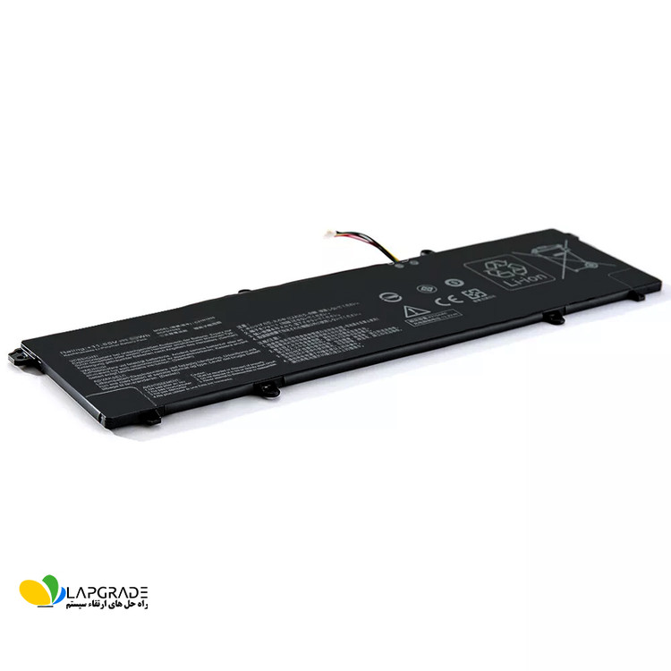 باتری لپتاپ ایسوس 3 سلولی لیتیوم پلیمر مدل C31N1905 با ظرفیت 3400 میلی آمپر ساعت و ولتاژ 11.55 ولت - نمای جلو مناسب برای لپ تاپ های باریک ASUS VivoBook سری S13 (S330)، S14 (S433) و S15 (S533)