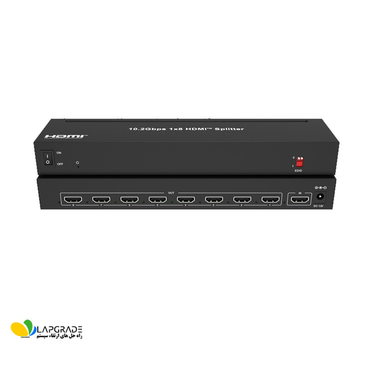 اسپلیتر 8 پورت HDMI فرانت ورژن 1.4b مدل FN-V138 با قابلیت EDID - نمای کلی دستگاه صنعتی با بدنه فلزی