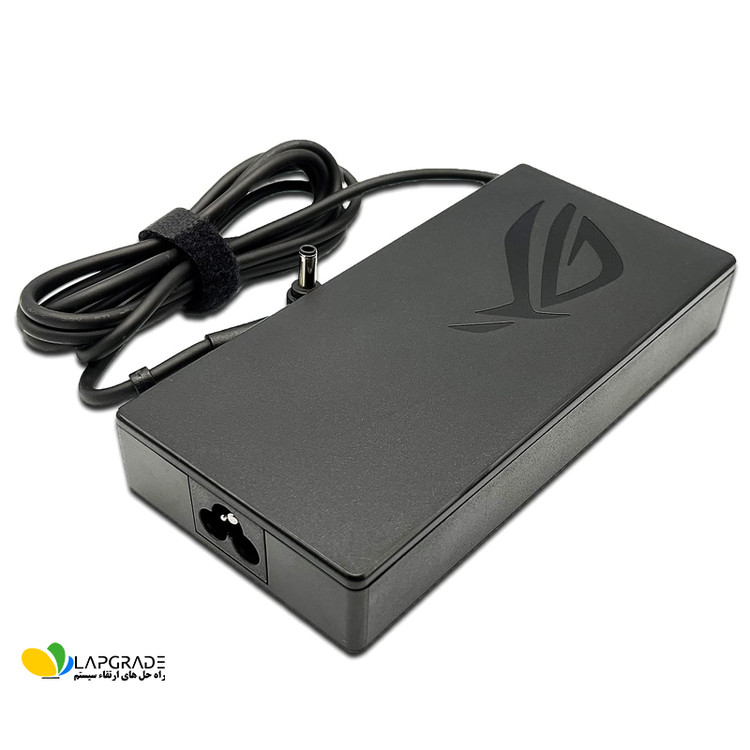 نمای ورودی برق دو شاخه استاندارد شارژر لپ تاپ ایسوس مدل ADP-120CD B – کابل برق ورودی آداپتور قابل جدا شدن