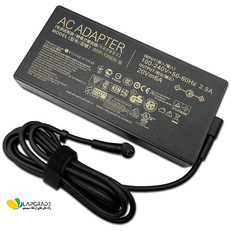 شارژر لپتاپ ایسوس 20 ولت 6 آمپر 120 وات مدل ADP-120CD B - 4.5*3.0