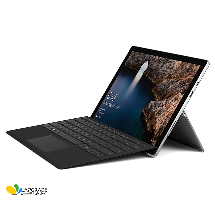 لپ تاپ دست دوم مایکروسافت سرفیس پرو 5 مدل Surface Pro 5 - نمای کلی دستگاه با کیبورد متصل