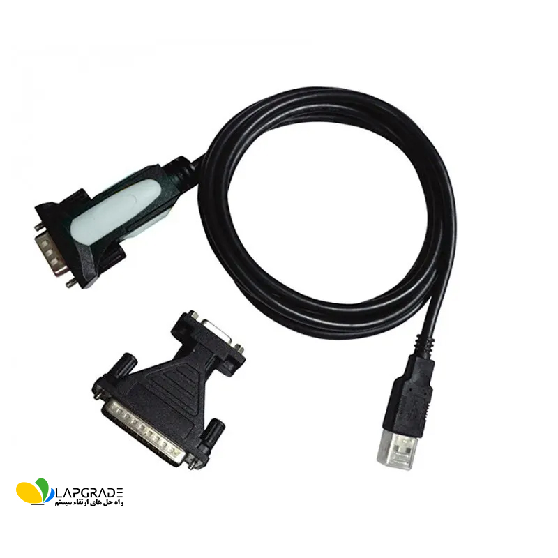 کابل تبدیل USB به RS232 فرانت کد u2rs232 - نمای کلی کابل تبدیل USB 2.0 به پورت سریال RS232 با بدنه ABS